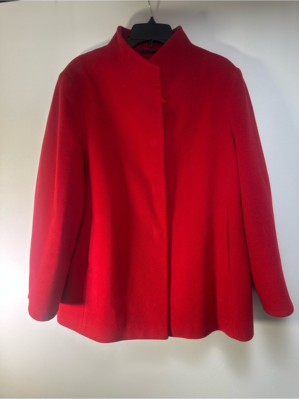Cinzia Rocca Icons Red Stand-Collar Pea Coat